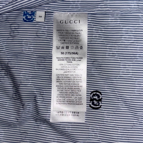 Gucci Blue Striped Cotton Bowling Shirt - Picture 5 of 13